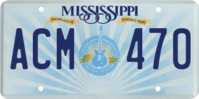 MS license plate ACM470