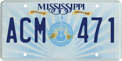 MS license plate ACM471