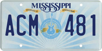 MS license plate ACM481
