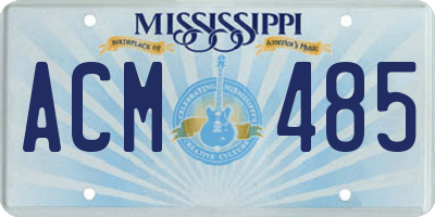 MS license plate ACM485
