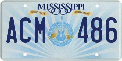 MS license plate ACM486