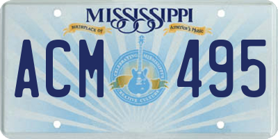 MS license plate ACM495