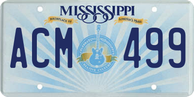 MS license plate ACM499