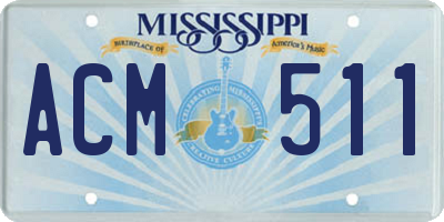 MS license plate ACM511