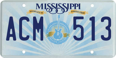 MS license plate ACM513