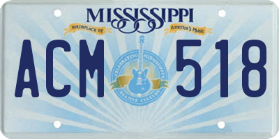 MS license plate ACM518