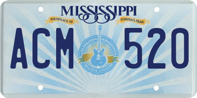 MS license plate ACM520