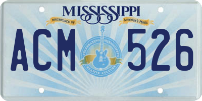 MS license plate ACM526