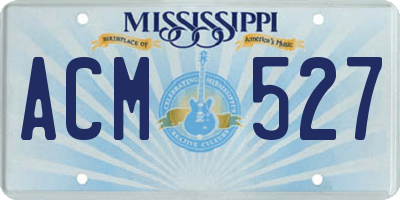 MS license plate ACM527