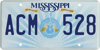 MS license plate ACM528