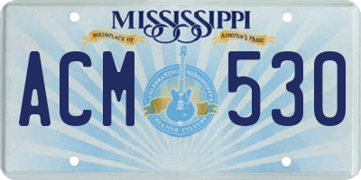 MS license plate ACM530