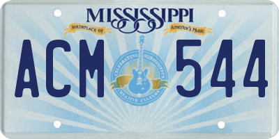 MS license plate ACM544