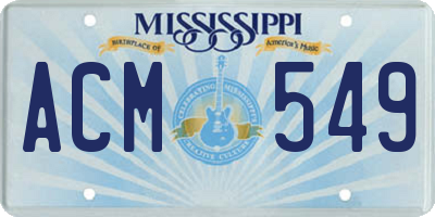 MS license plate ACM549