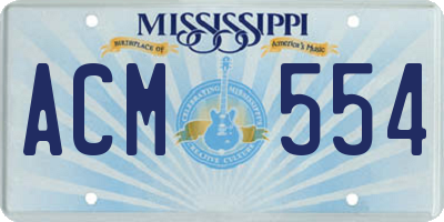 MS license plate ACM554