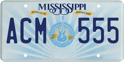 MS license plate ACM555