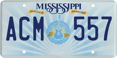MS license plate ACM557