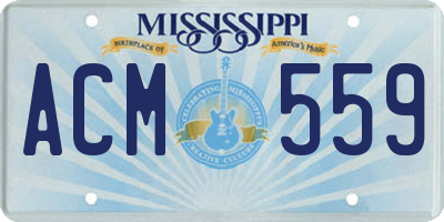 MS license plate ACM559