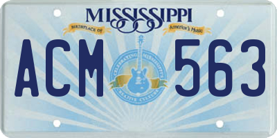 MS license plate ACM563