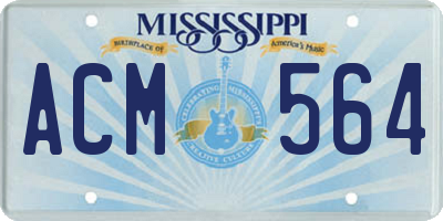 MS license plate ACM564
