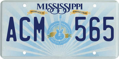 MS license plate ACM565