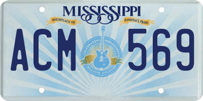 MS license plate ACM569