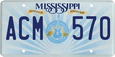 MS license plate ACM570