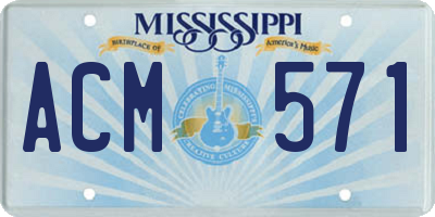 MS license plate ACM571