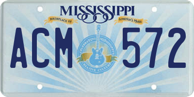 MS license plate ACM572