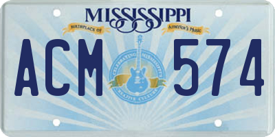 MS license plate ACM574