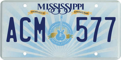 MS license plate ACM577