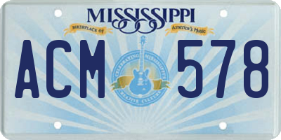 MS license plate ACM578