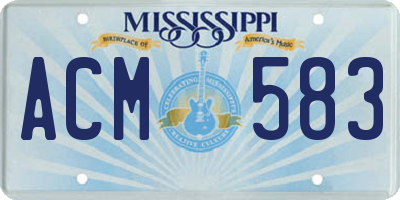 MS license plate ACM583