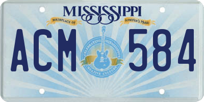 MS license plate ACM584