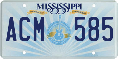 MS license plate ACM585