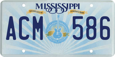 MS license plate ACM586