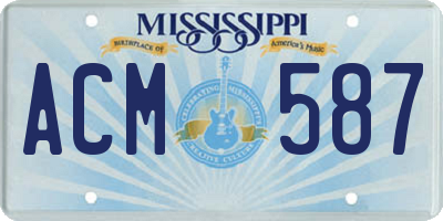 MS license plate ACM587