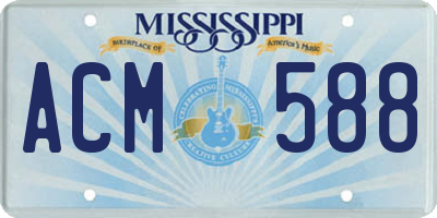 MS license plate ACM588
