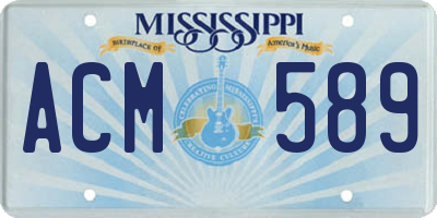 MS license plate ACM589