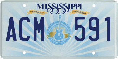 MS license plate ACM591