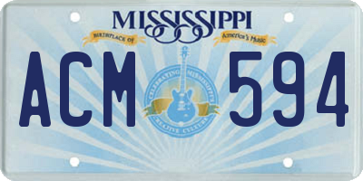 MS license plate ACM594