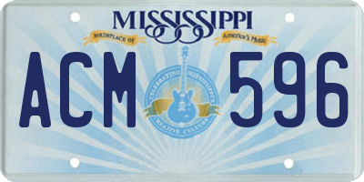 MS license plate ACM596