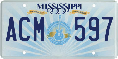 MS license plate ACM597