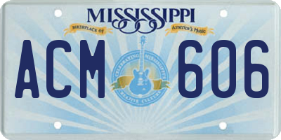 MS license plate ACM606
