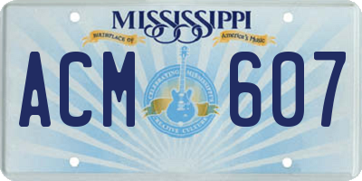 MS license plate ACM607