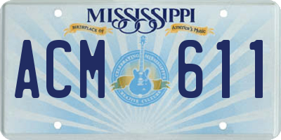 MS license plate ACM611