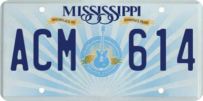 MS license plate ACM614