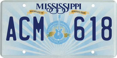 MS license plate ACM618