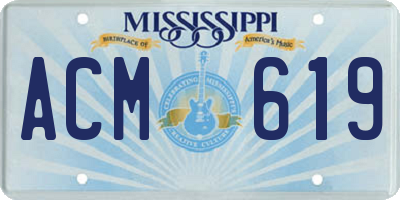 MS license plate ACM619