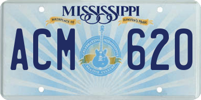 MS license plate ACM620