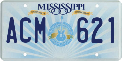 MS license plate ACM621